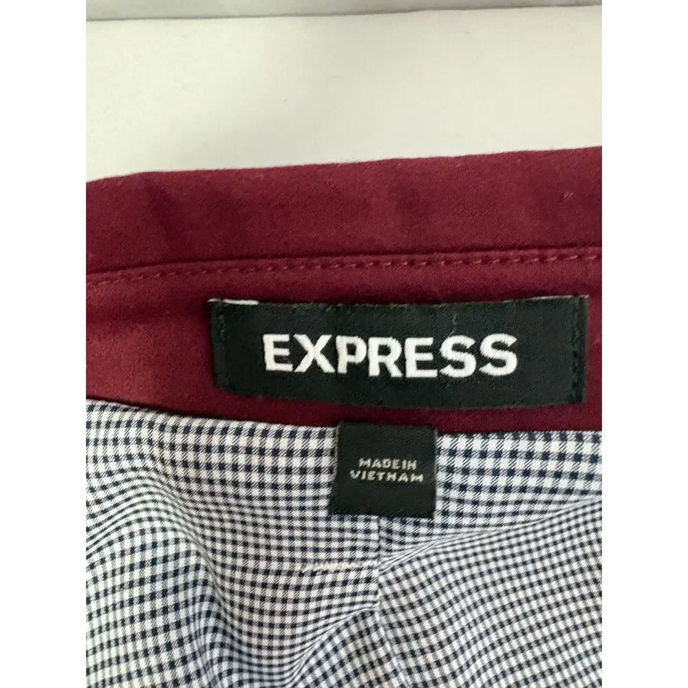 Express Slim Men's Burgundy Sport Coat Blazer 36R Two Button Jacket